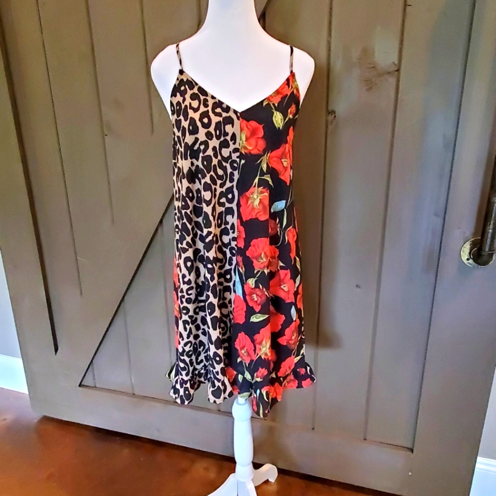 Joli’s Dolce Floral/Cheetah Sundress/Swimsuit Cover-Up (XL)